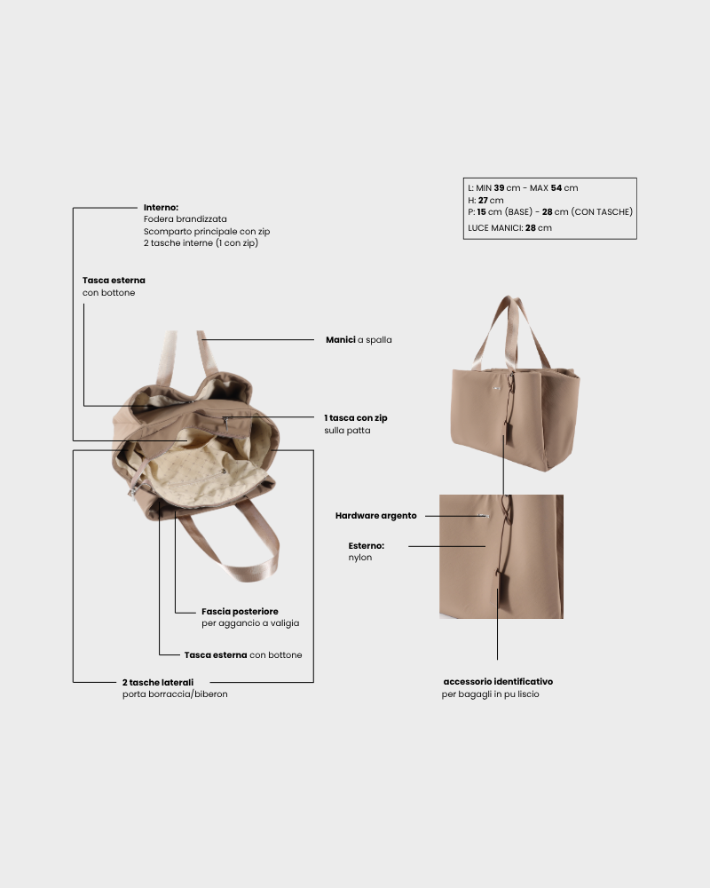 Borsa organizer MOMMY BAG - TAUPE BUNNY