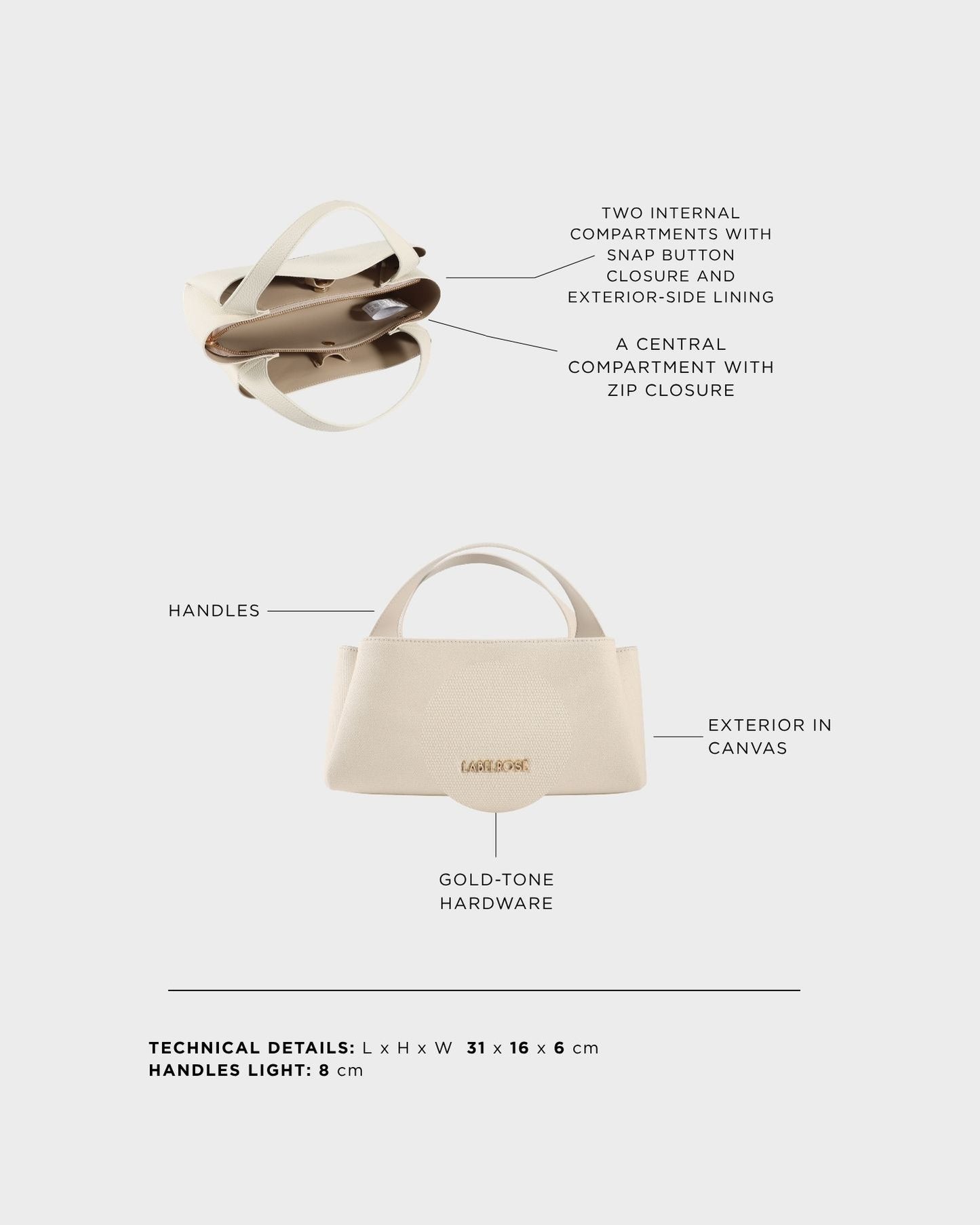 Borsa a mano IVORY SMALL - ECRU WHITE