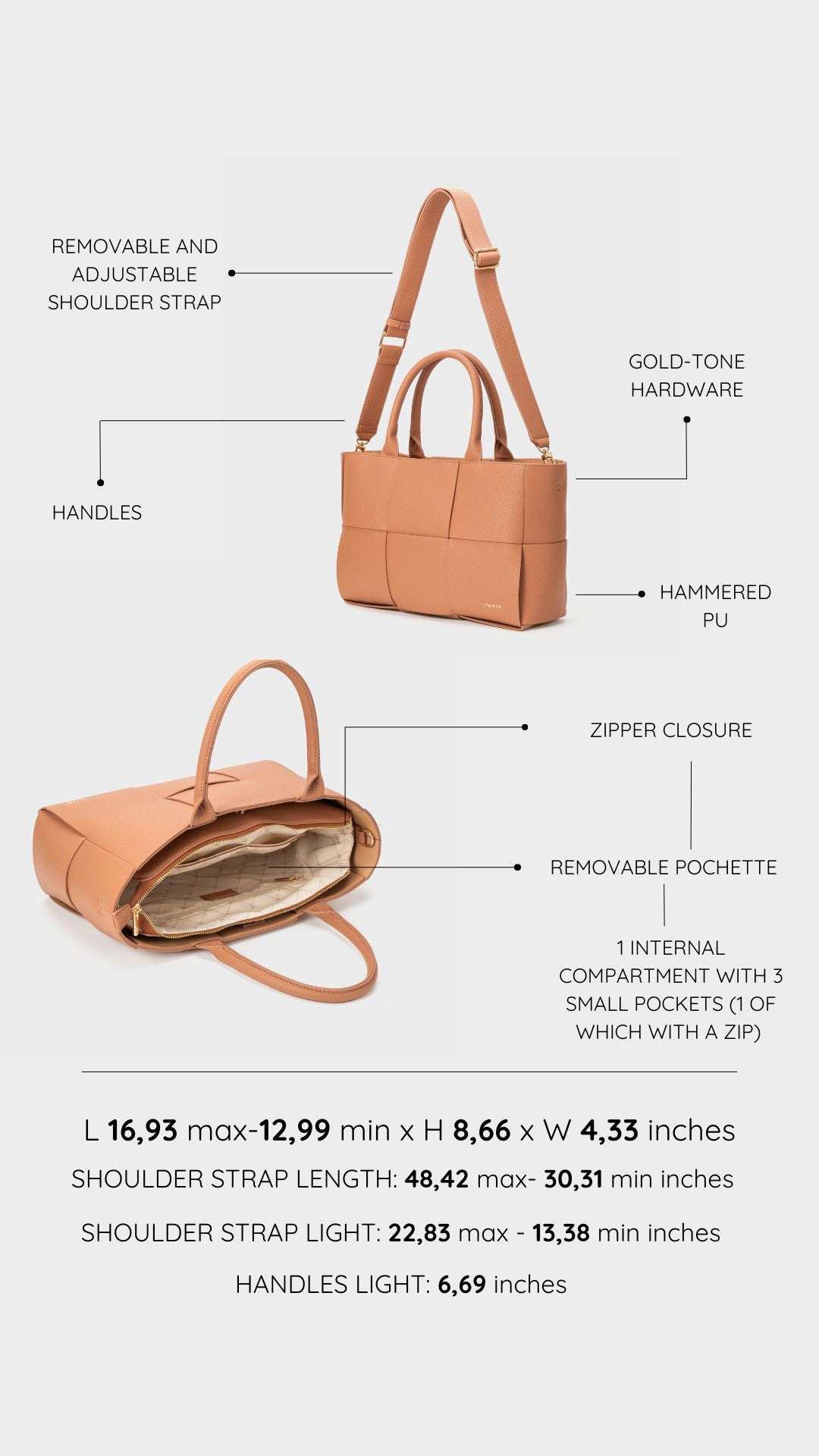 Borsa a mano ROSY - SOFT BROWN