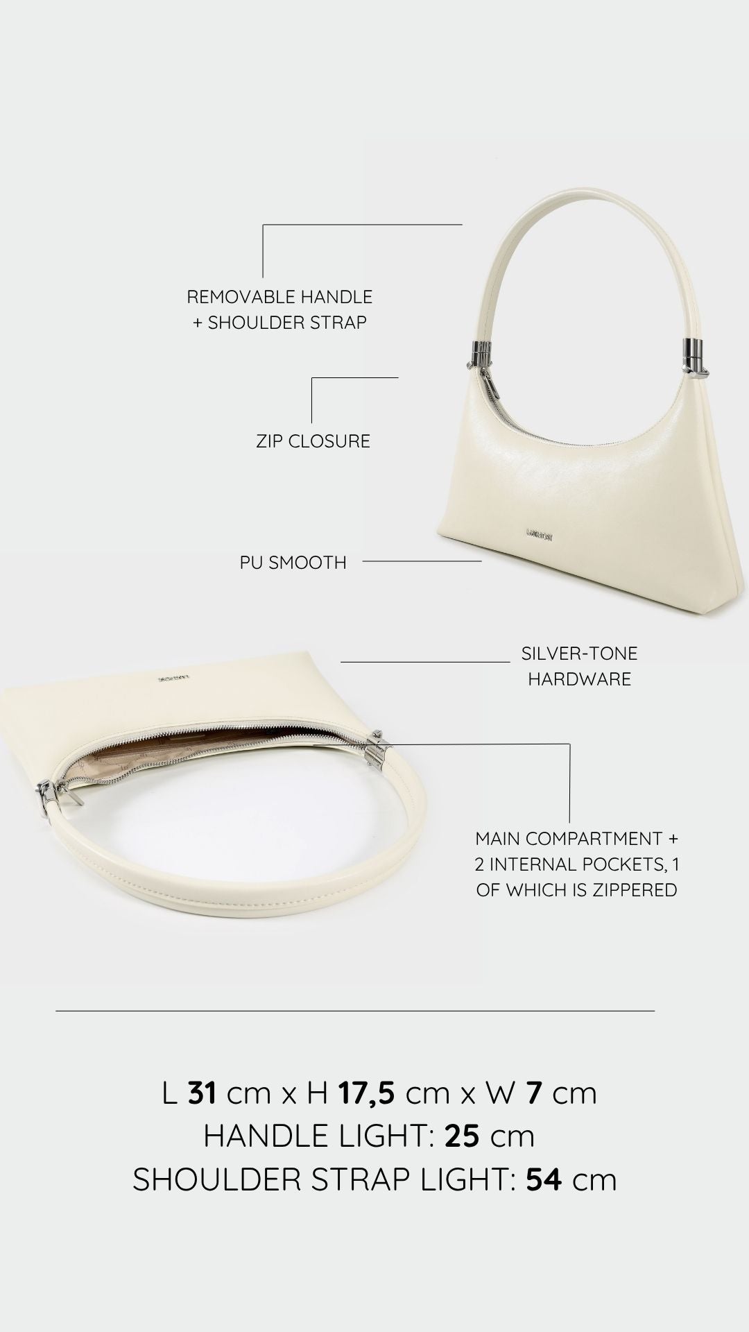 Borsa a spalla MAIA -  OFF WHITE
