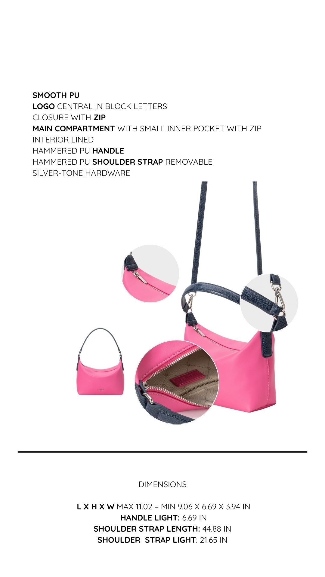 Borsa a spalla JUDITH 2.0 - HOT PINK