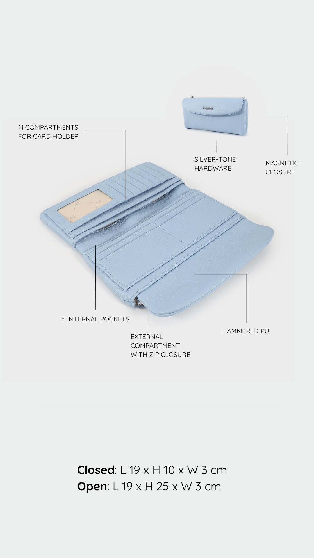 Portafoglio GEORGIE WALLET - SKY BLUE