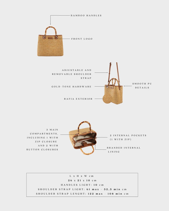 Borsa a mano MARGOT BIG BAMBOO  LE - BRUNT BROWN