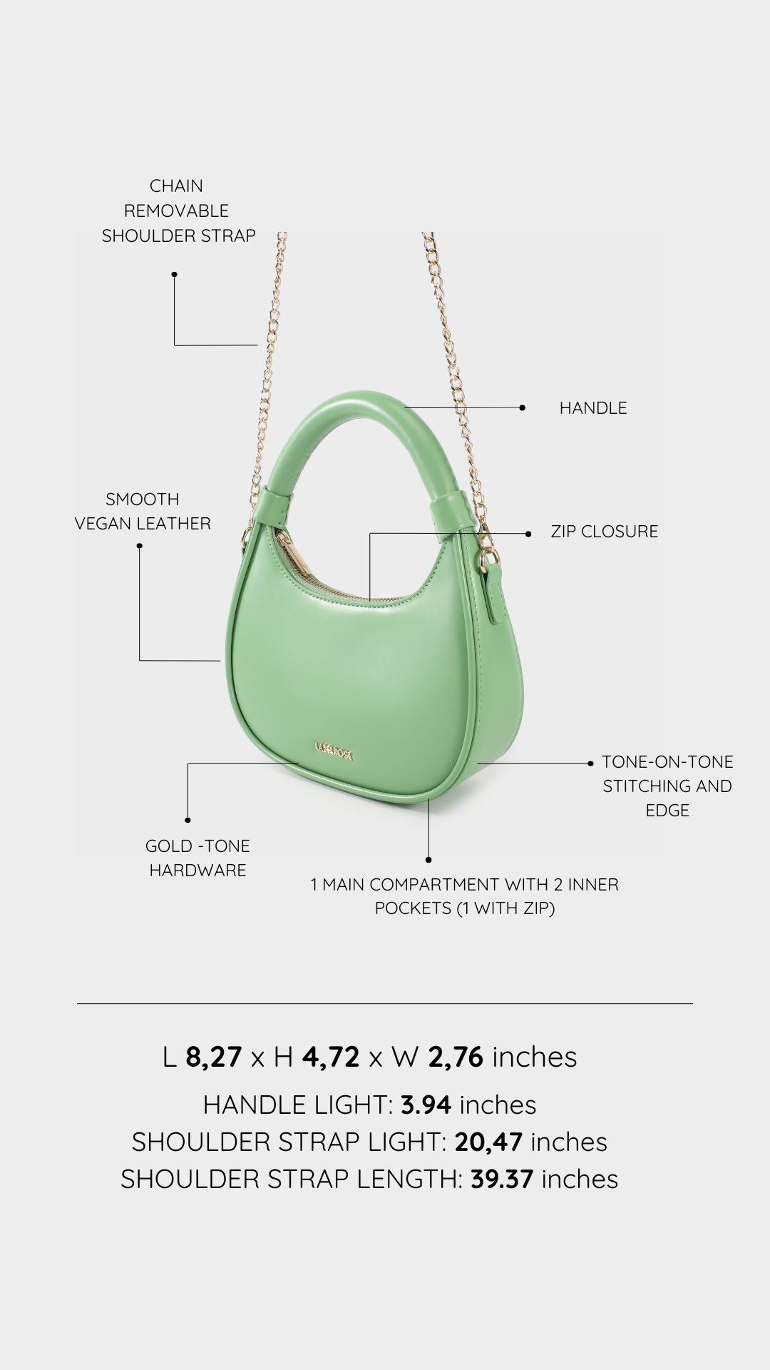 Mini bag a mano LADY - GREEN