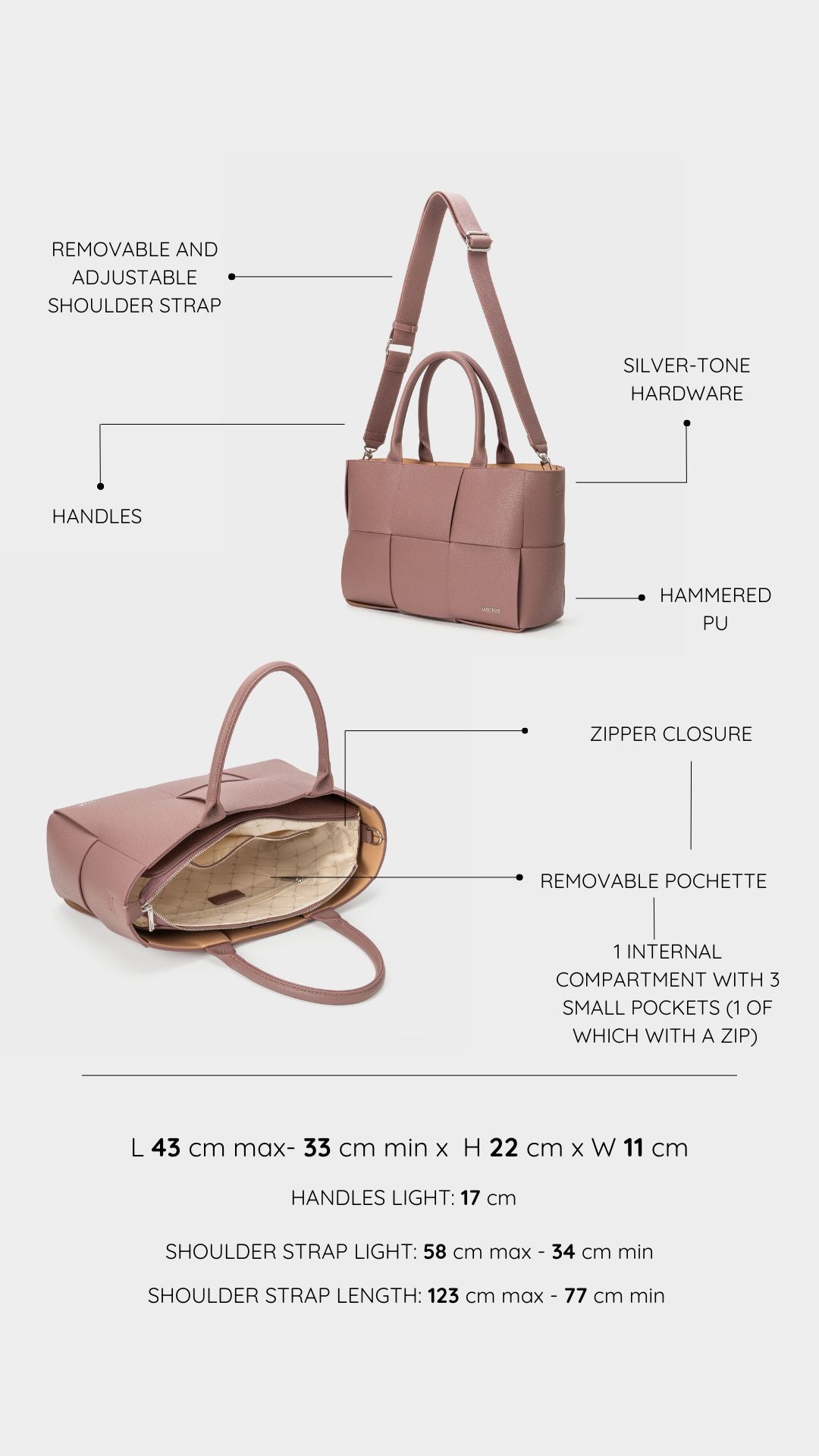 Borsa a mano ROSY - MAUVE