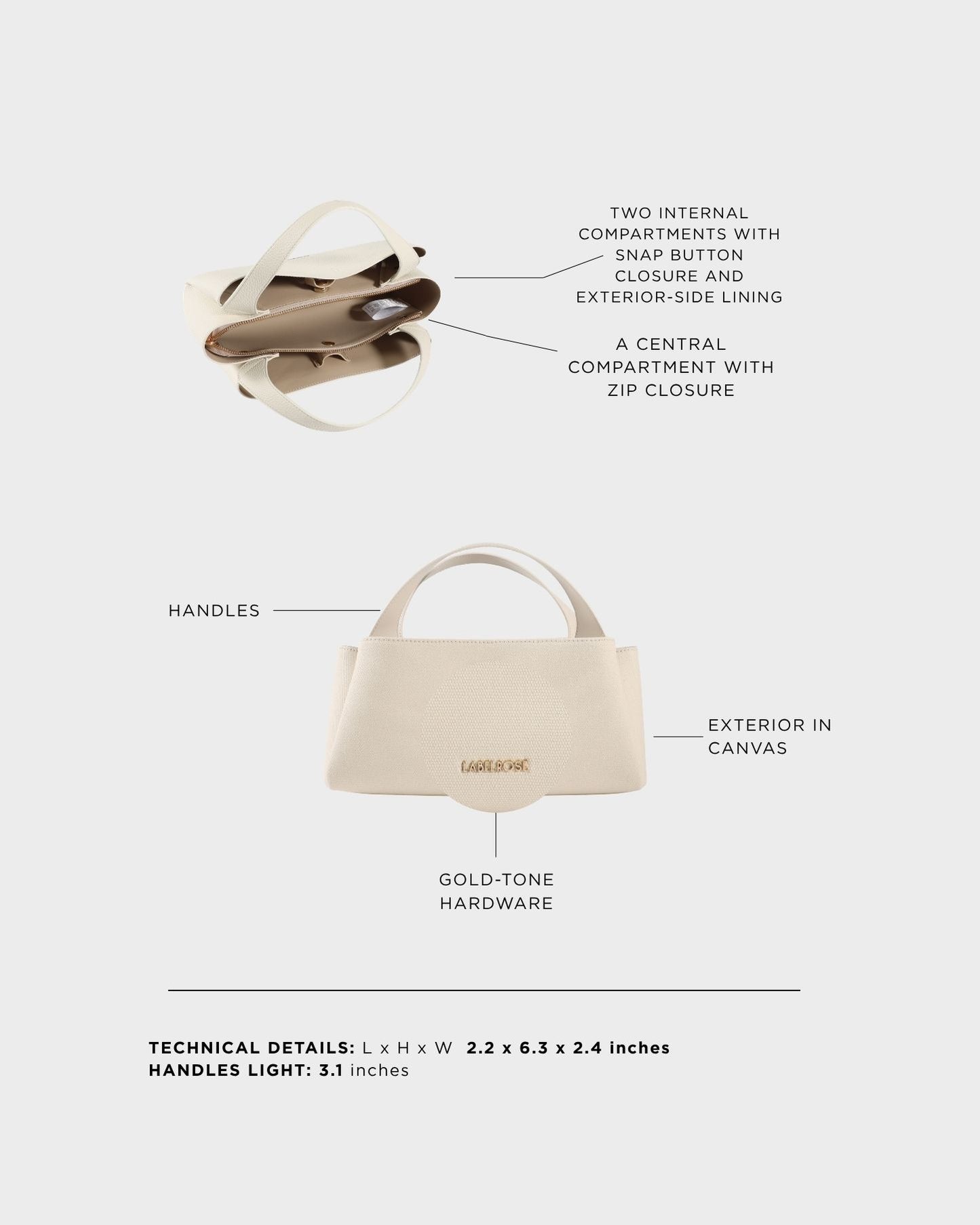 Borsa a mano IVORY SMALL - ECRU WHITE