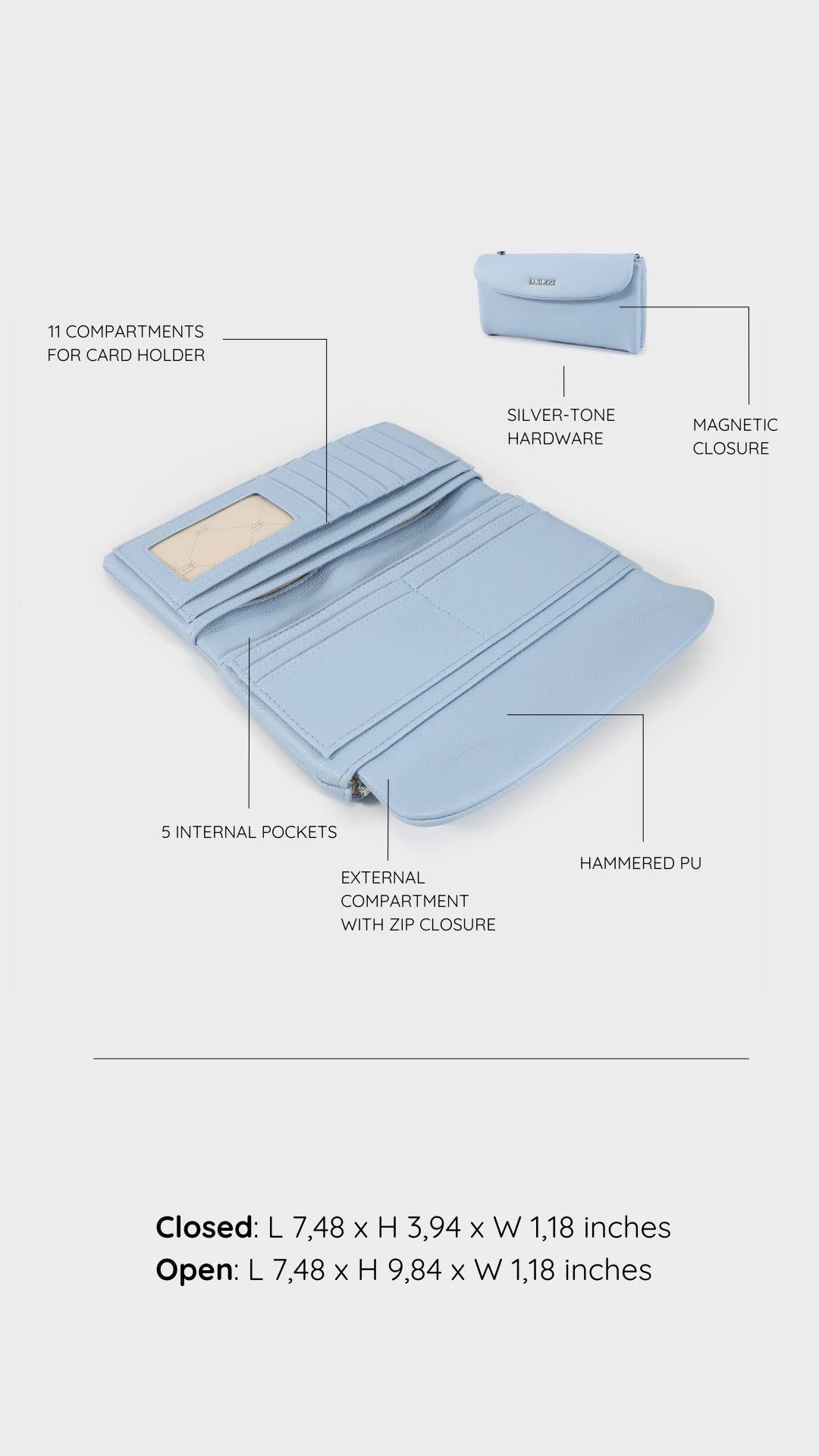 Portafoglio GEORGIE WALLET - SKY BLUE