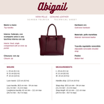Borsa a mano ABIGAIL vera pelle - BURGUNDY
