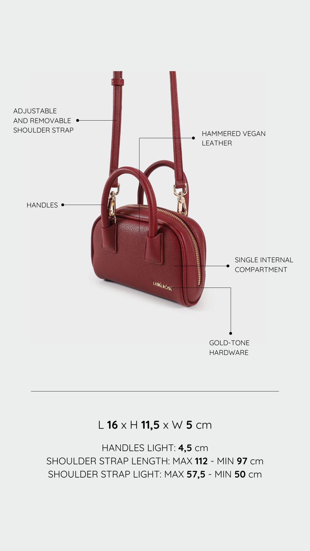 Mini bag ZELDA - DARK RED