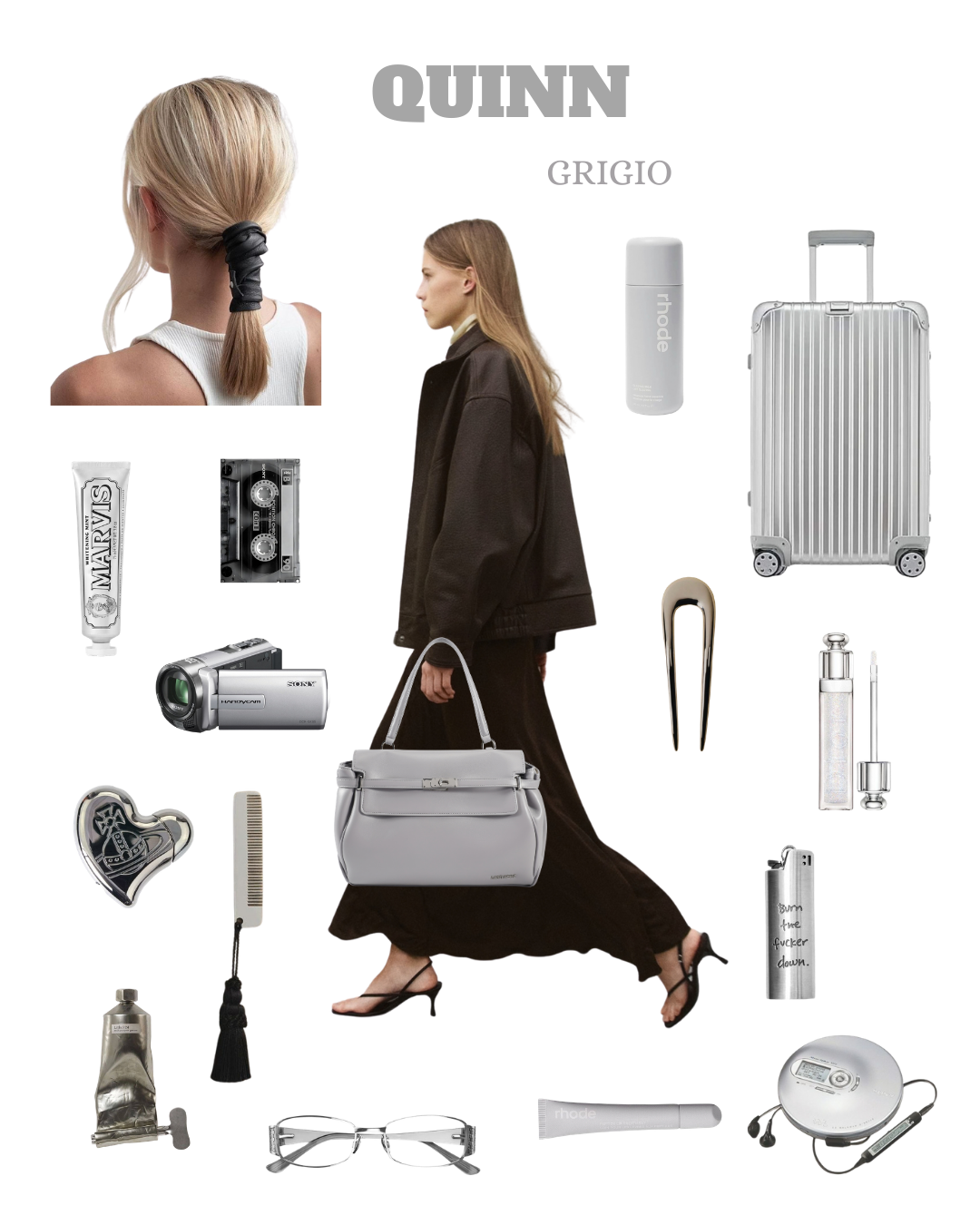 QUINN shoulder bag - GREY