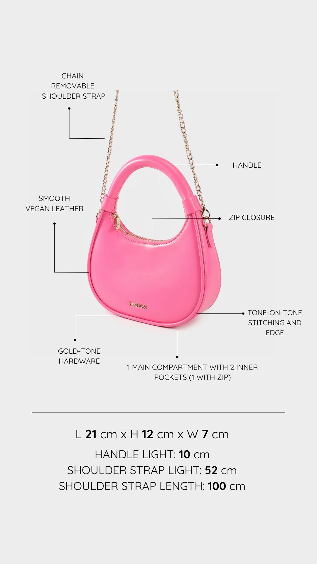 Mini bag a mano LADY - HOT PINK