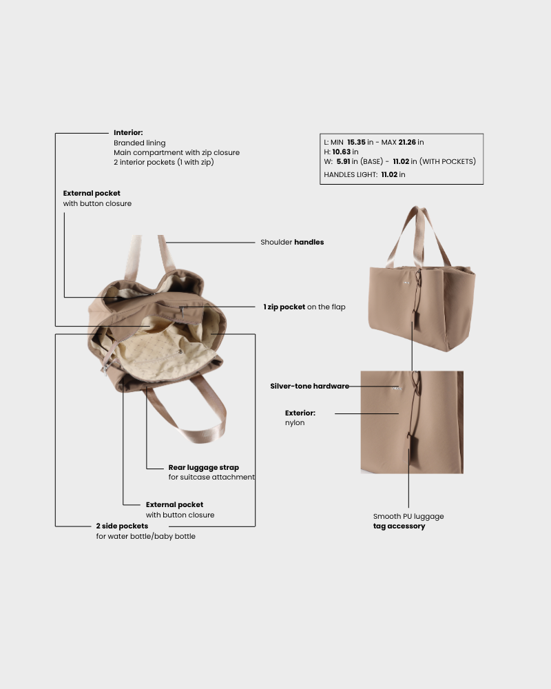 Borsa organizer MOMMY BAG - TAUPE BUNNY