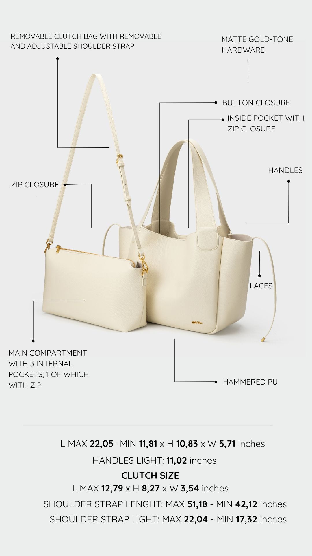 Borsa a spalla NEW MELISSA - CREAM