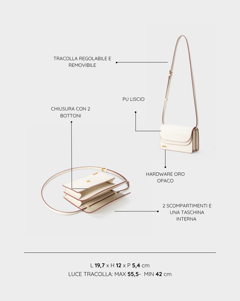 Borsa a spalla ARIANA - WHITE