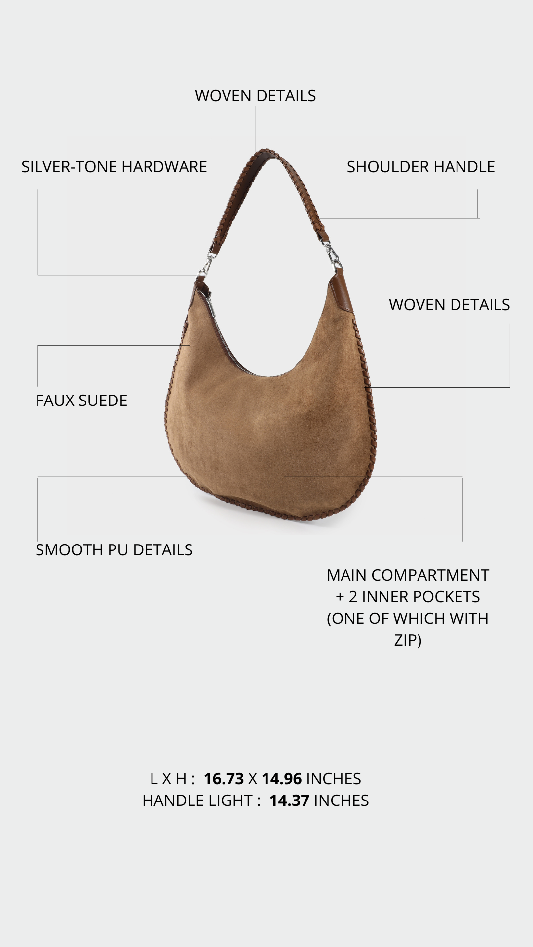 BORSA A SPALLA AURORA - TAUPE