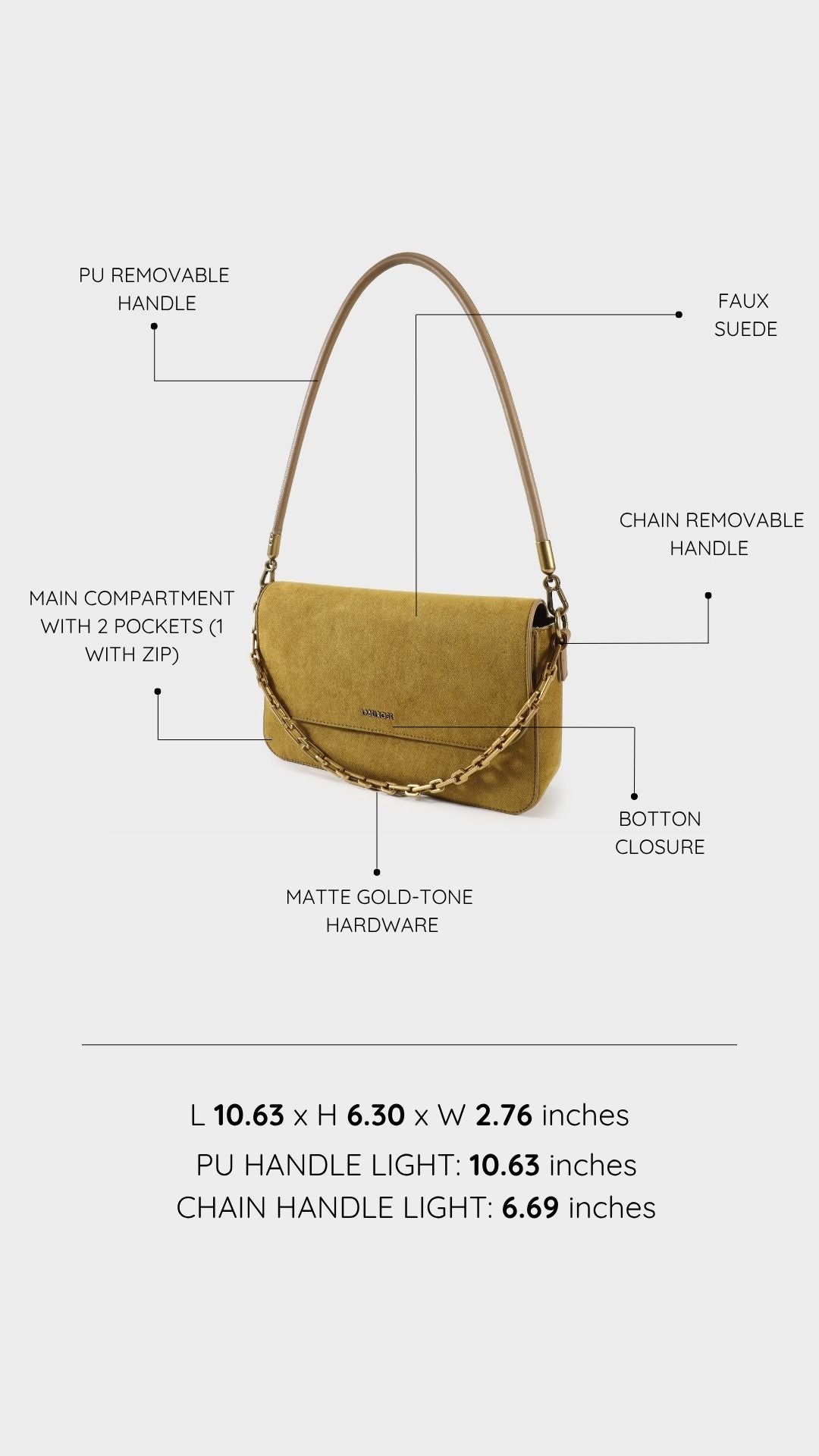 Borsa a spalla MELANY- SENAPE