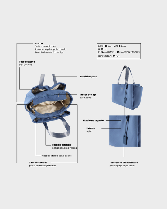Borsa organizer MOMMY BAG - BABY BLUE