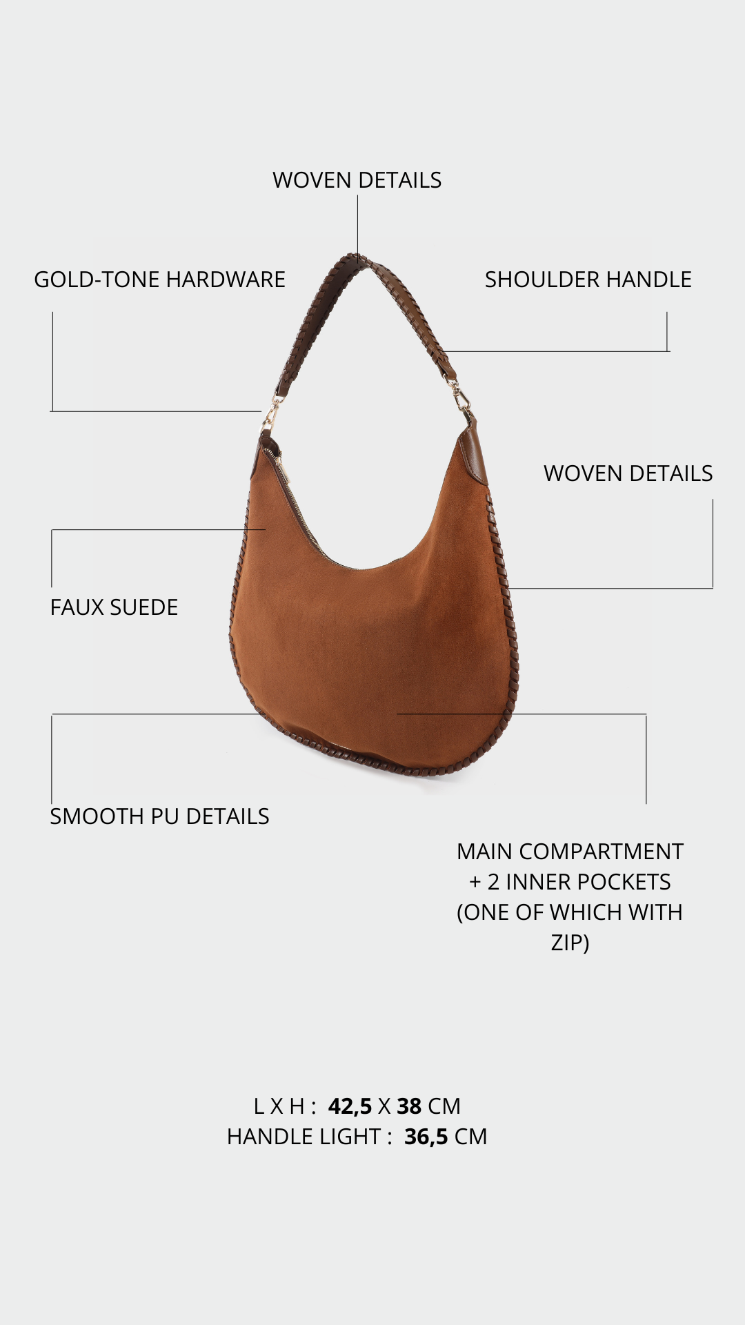 BORSA A SPALLA AURORA - ALMOND