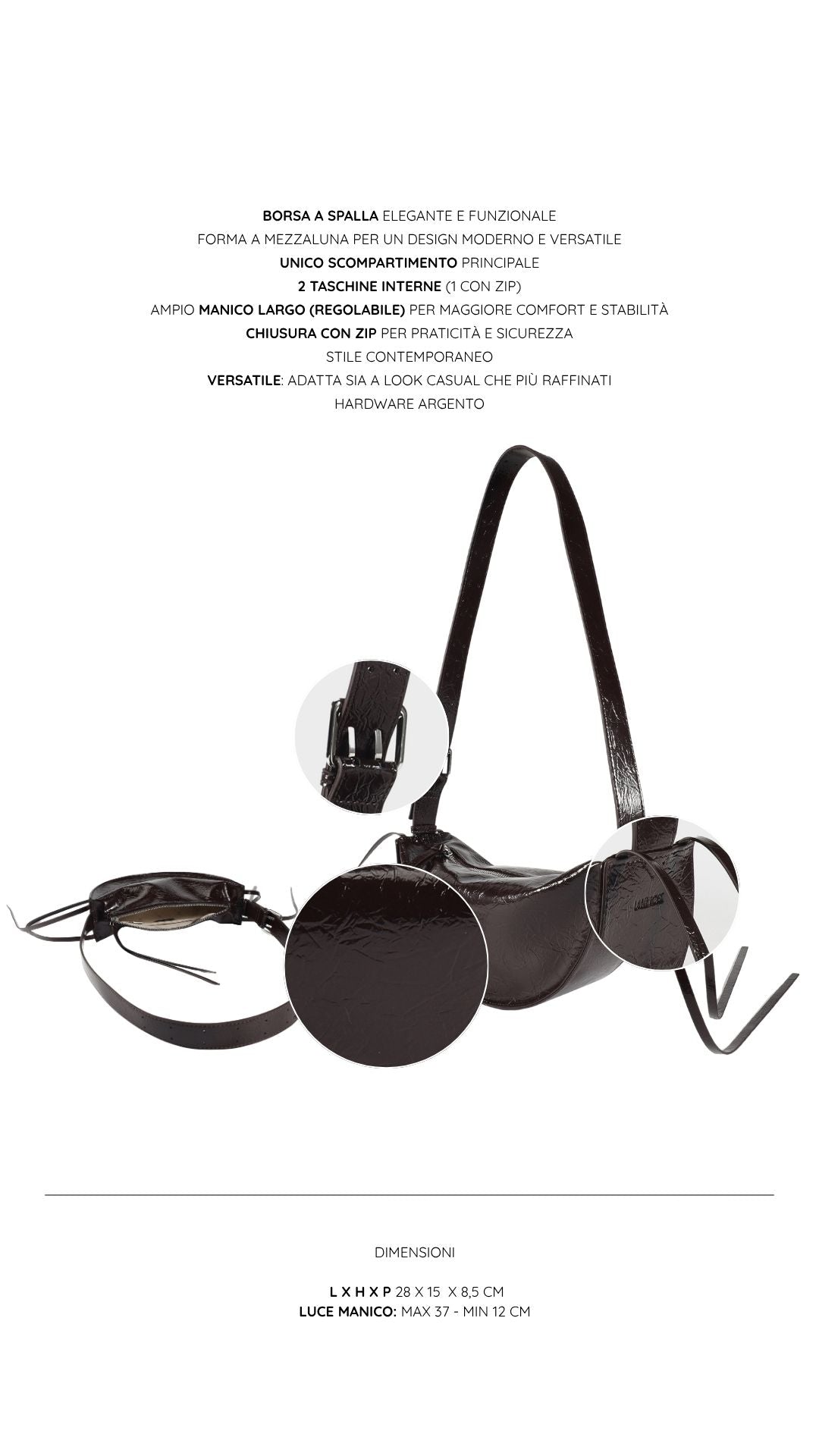 Borsa a spalla EMILY - DARK BROWN (PREVENDITA)