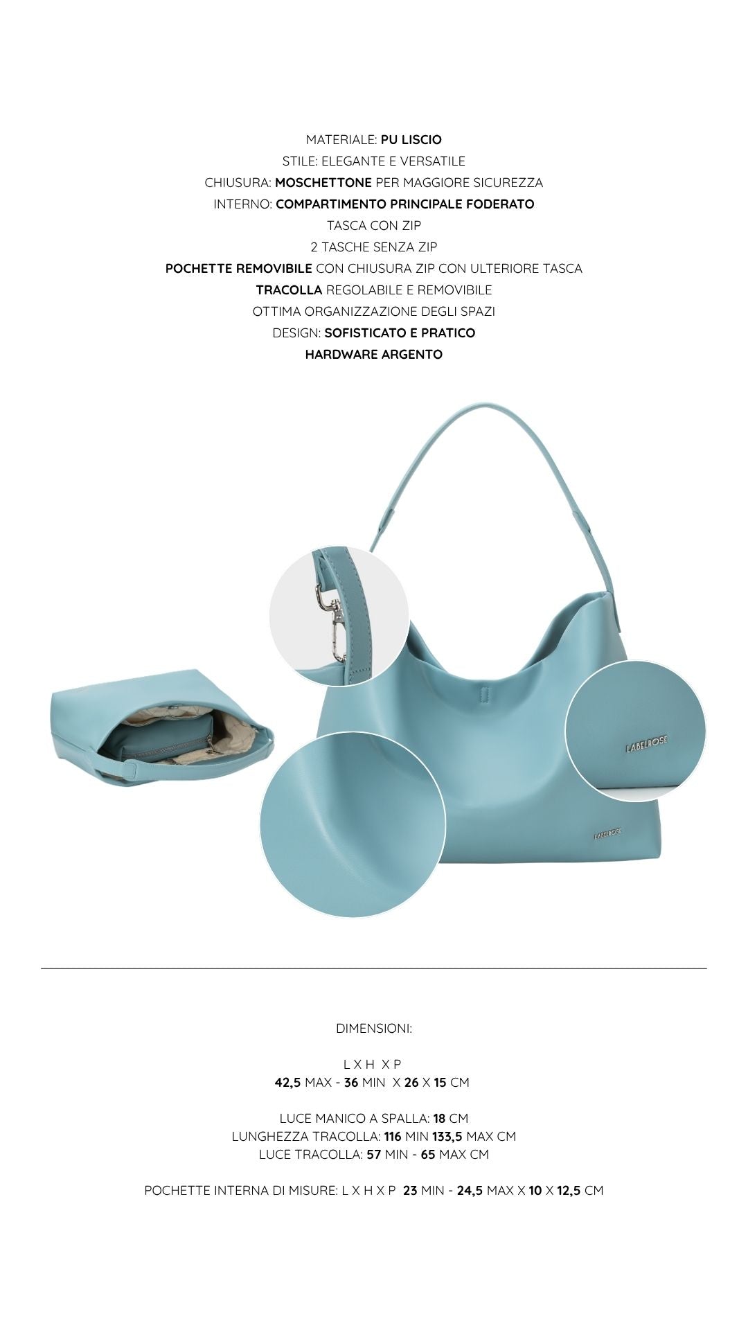 Shopper bag RUBY - SKY BLUE