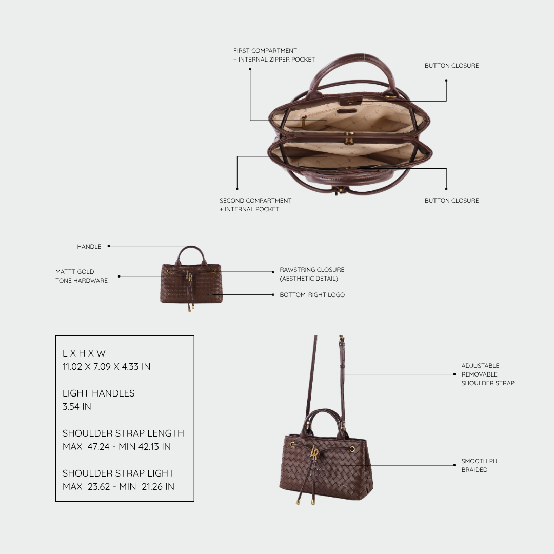 MEGAN Handbag - BROWN CAPPUCCINO
