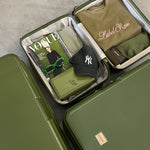 Shiny trolley suitcase four wheels - GREEN