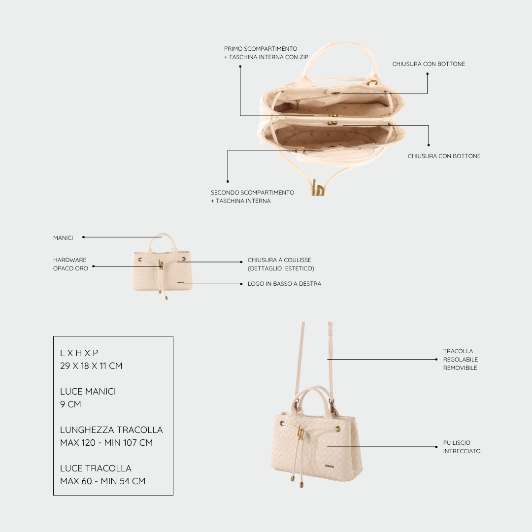 Borsa a mano MEGAN - CREAM LATTE