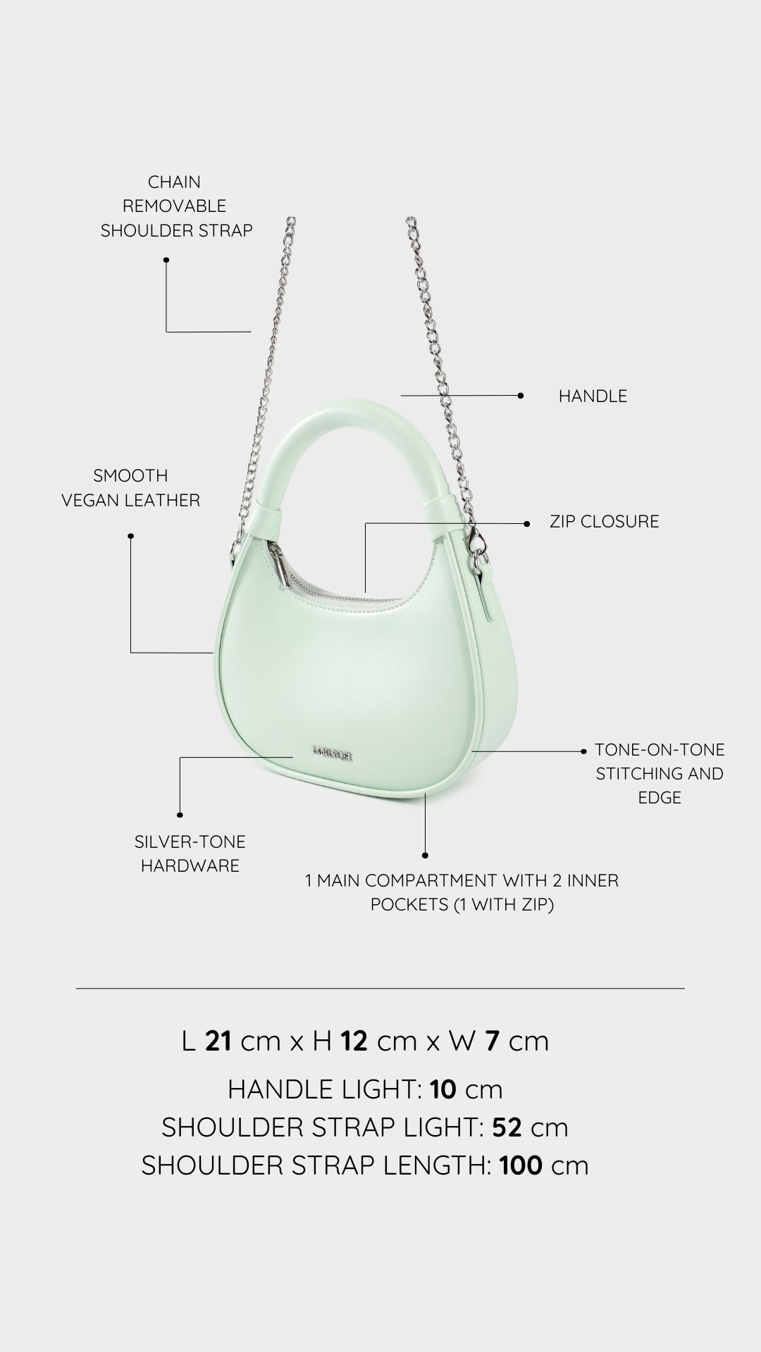 Mini bag a mano LADY - ICY SAGE