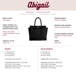 ABIGAIL genuine leather handbag - BLACK SILVER