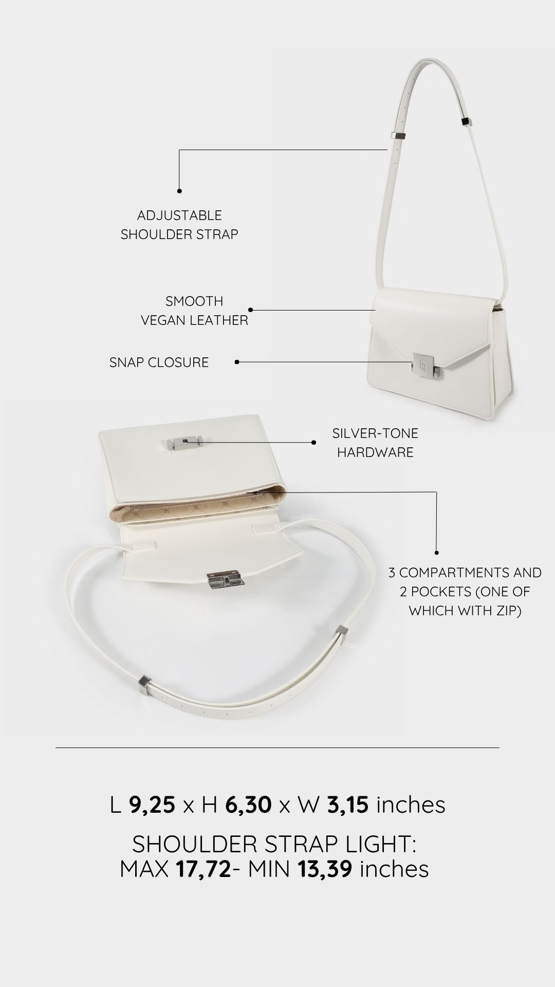 Borsa a tracolla AURA - WHITE