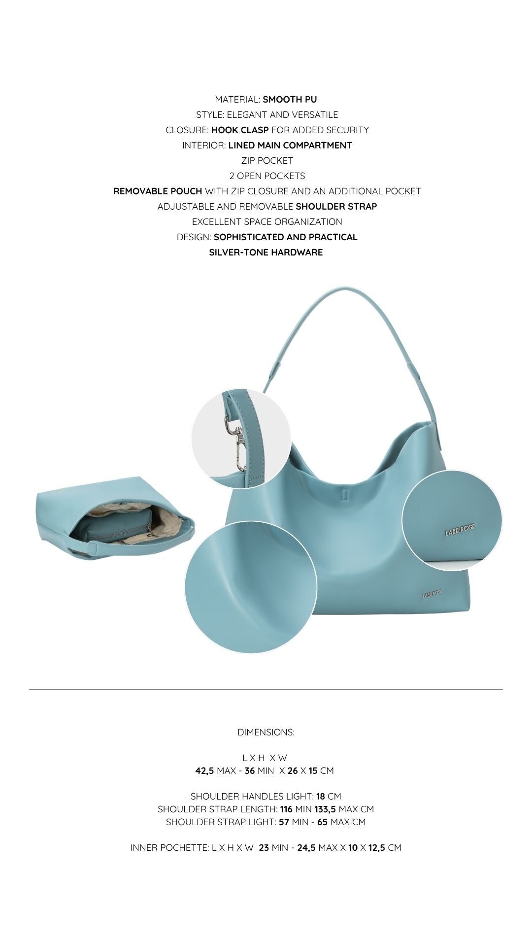 Shopper bag RUBY - SKY BLUE