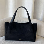 IVORY SUEDE shoulder bag - BLACK GOLD