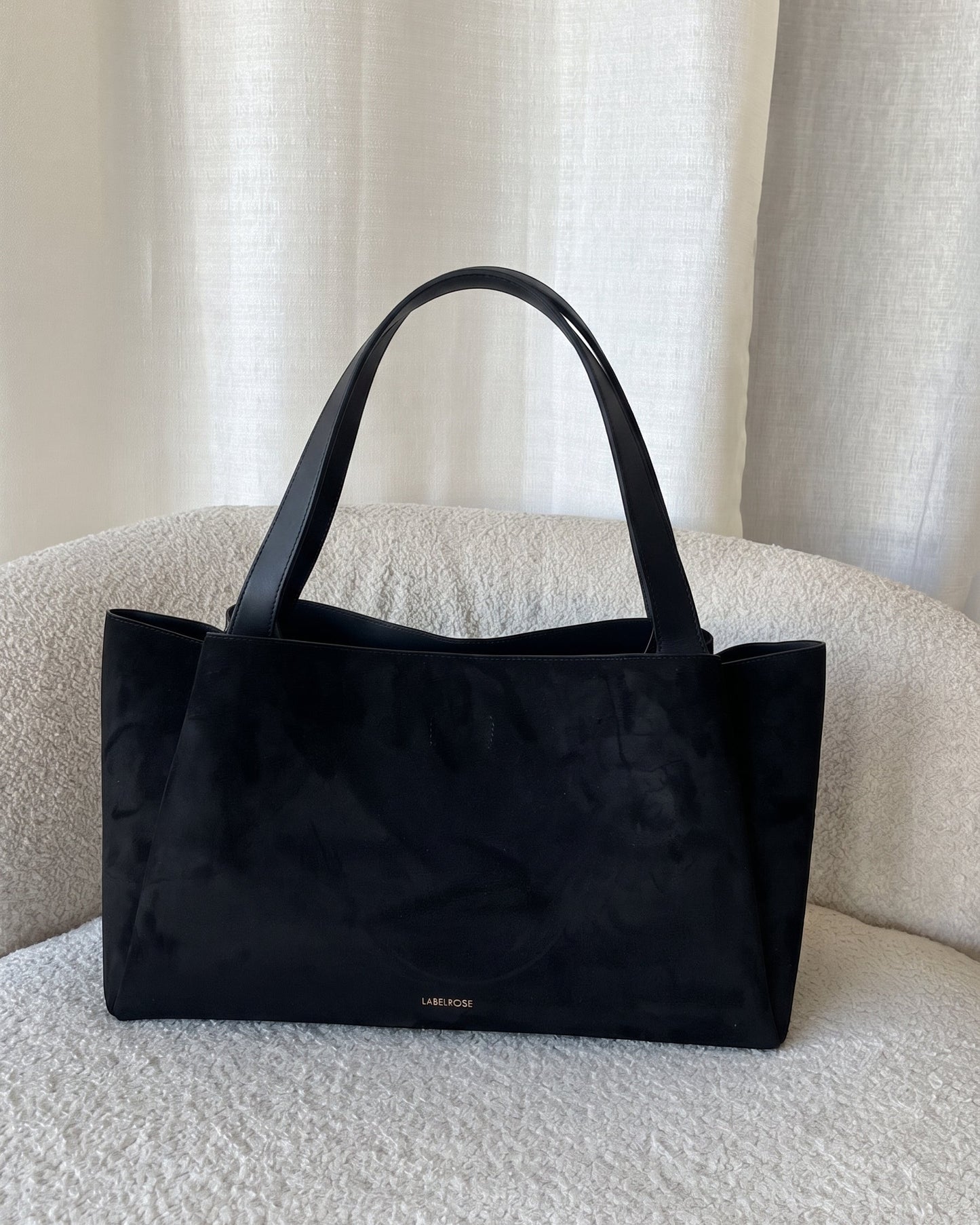 IVORY SUEDE shoulder bag - BLACK GOLD