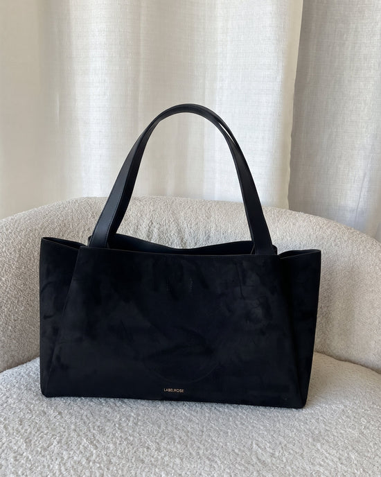 IVORY SUEDE shoulder bag - BLACK GOLD