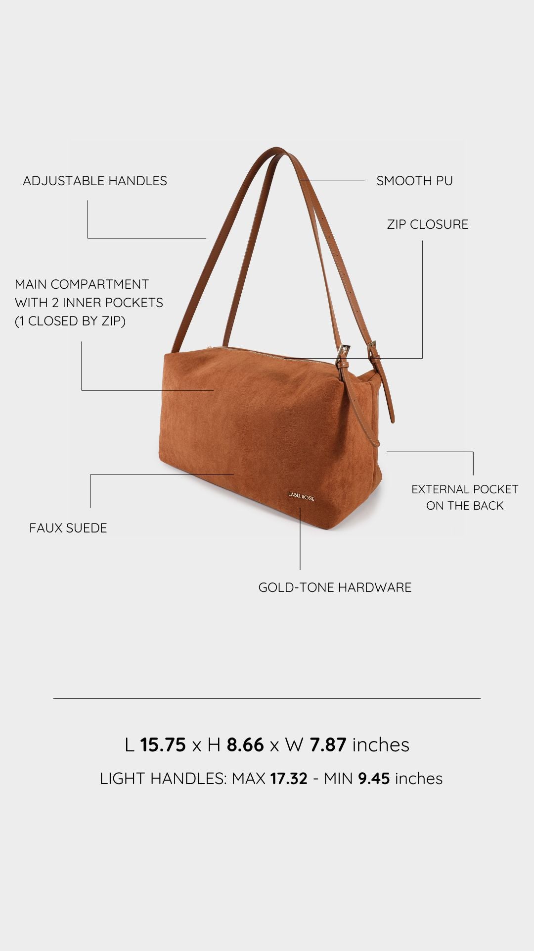 Shopping bag a spalla SIDNEY - CUOIO