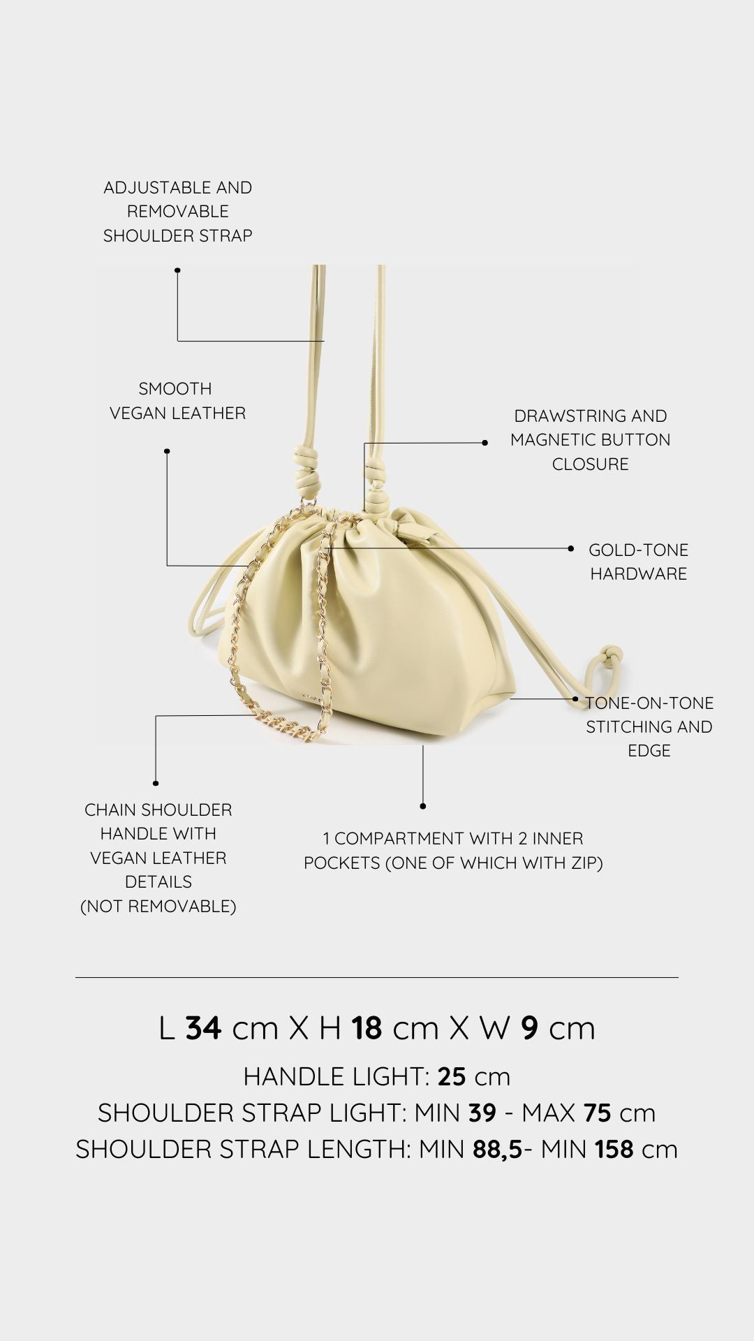Borsa a tracolla JUDY - BUTTER YELLOW