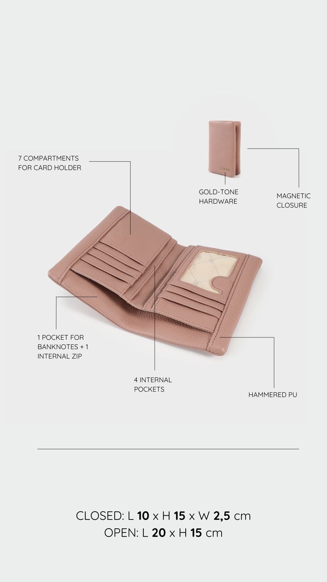 Portafoglio CHERYL BIG - DARK PINK