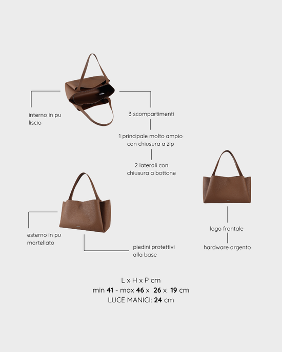 Borsa a spalla IVORY - CHOCOLATE