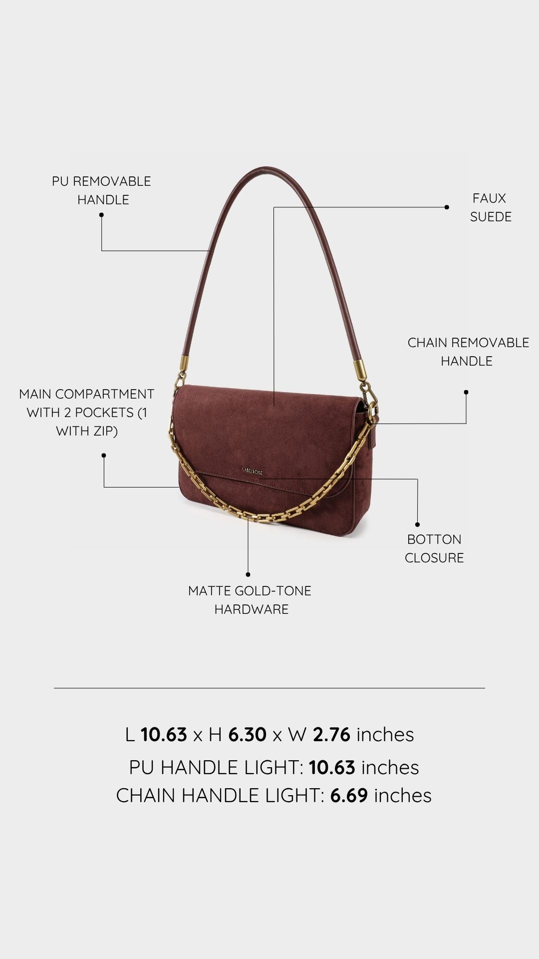 Borsa a spalla MELANY- MARRONE