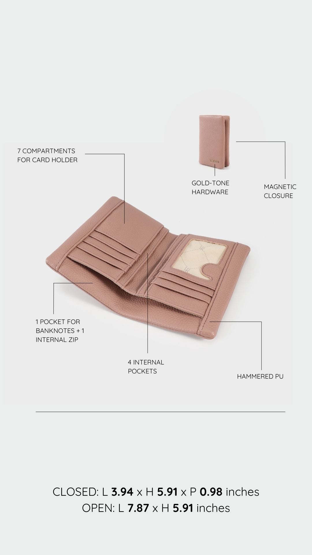 Portafoglio CHERYL BIG - DARK PINK