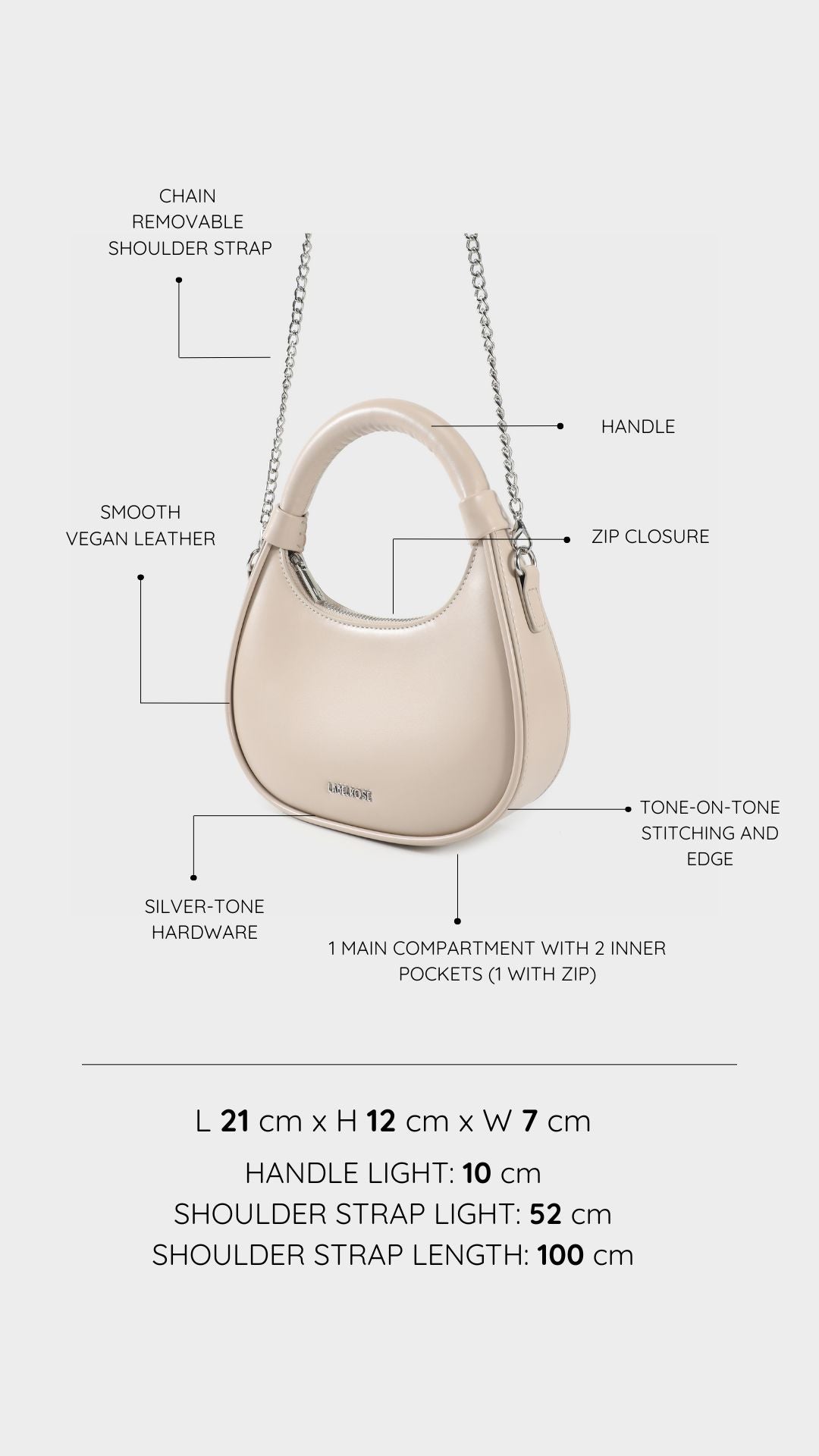 Mini bag a mano LADY - GRAVEL