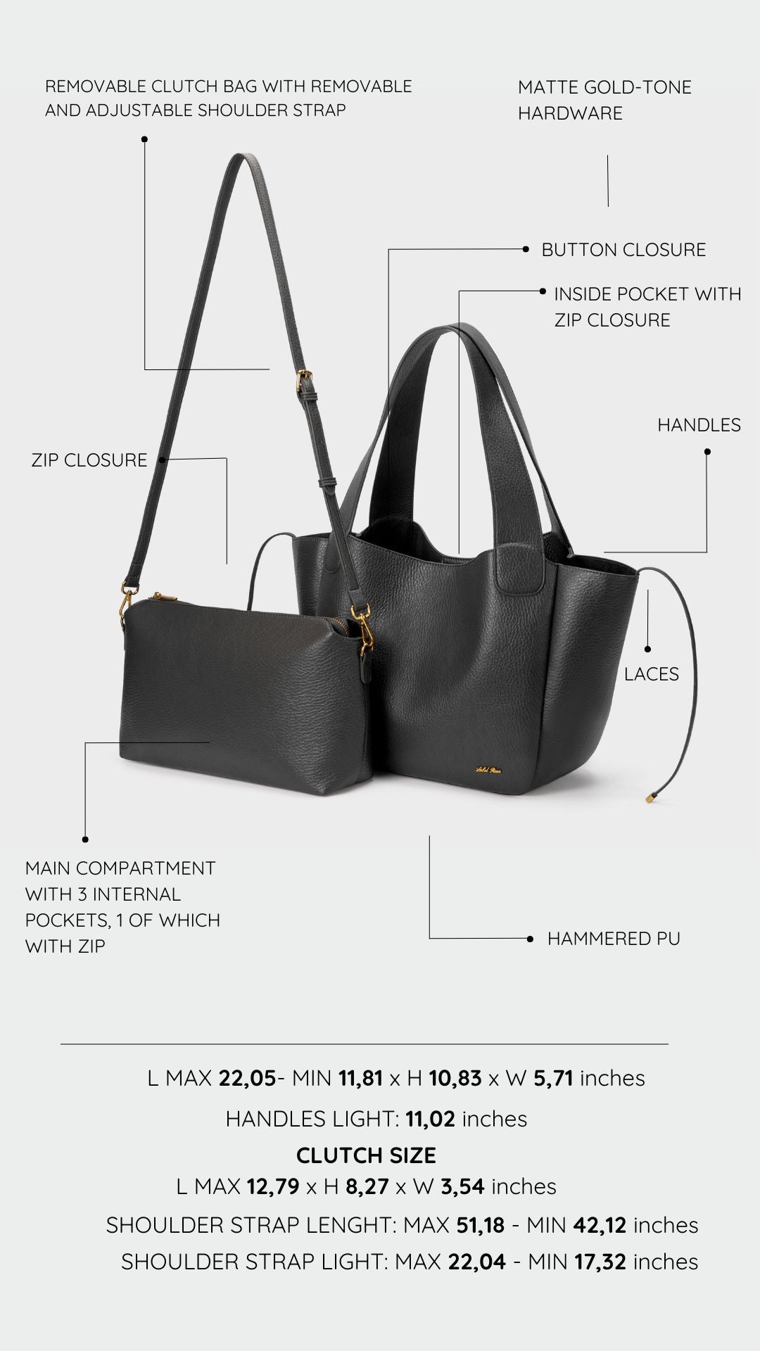 Borsa a spalla NEW MELISSA -  BLACK