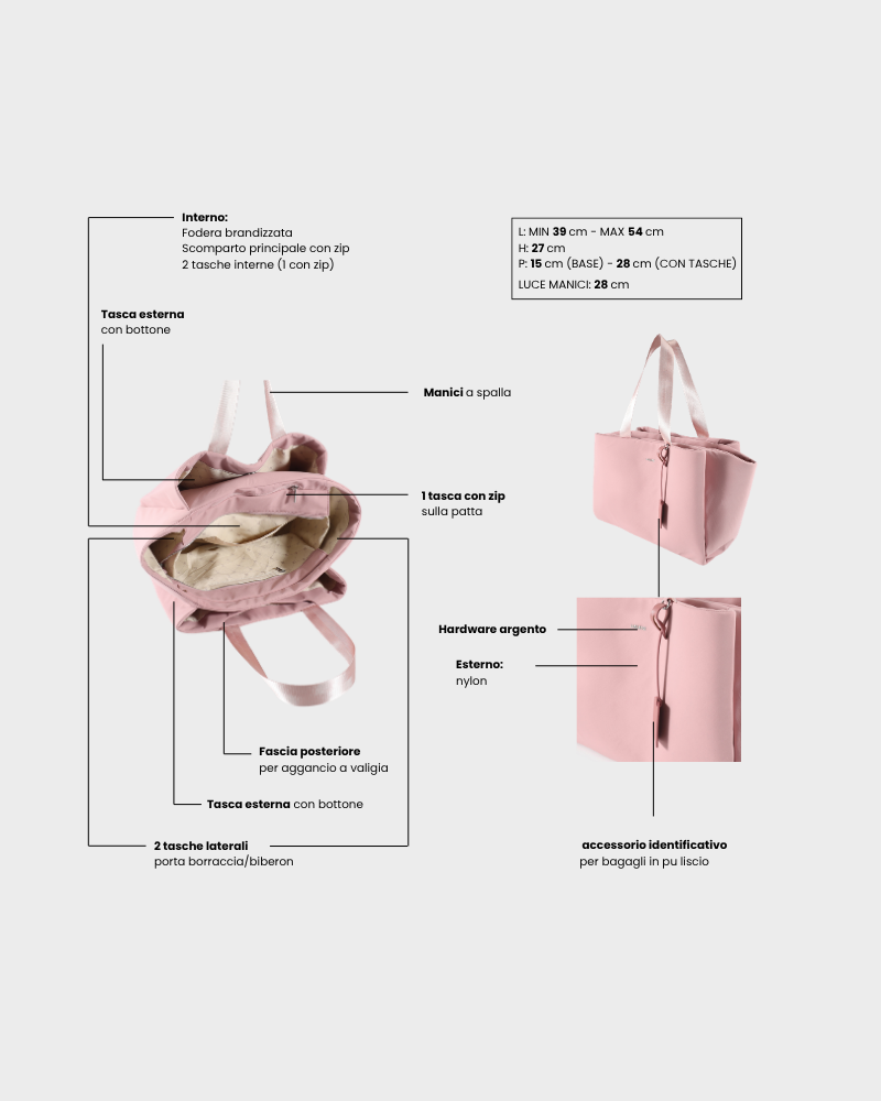 Borsa organizer MOMMY BAG - BABY PINK