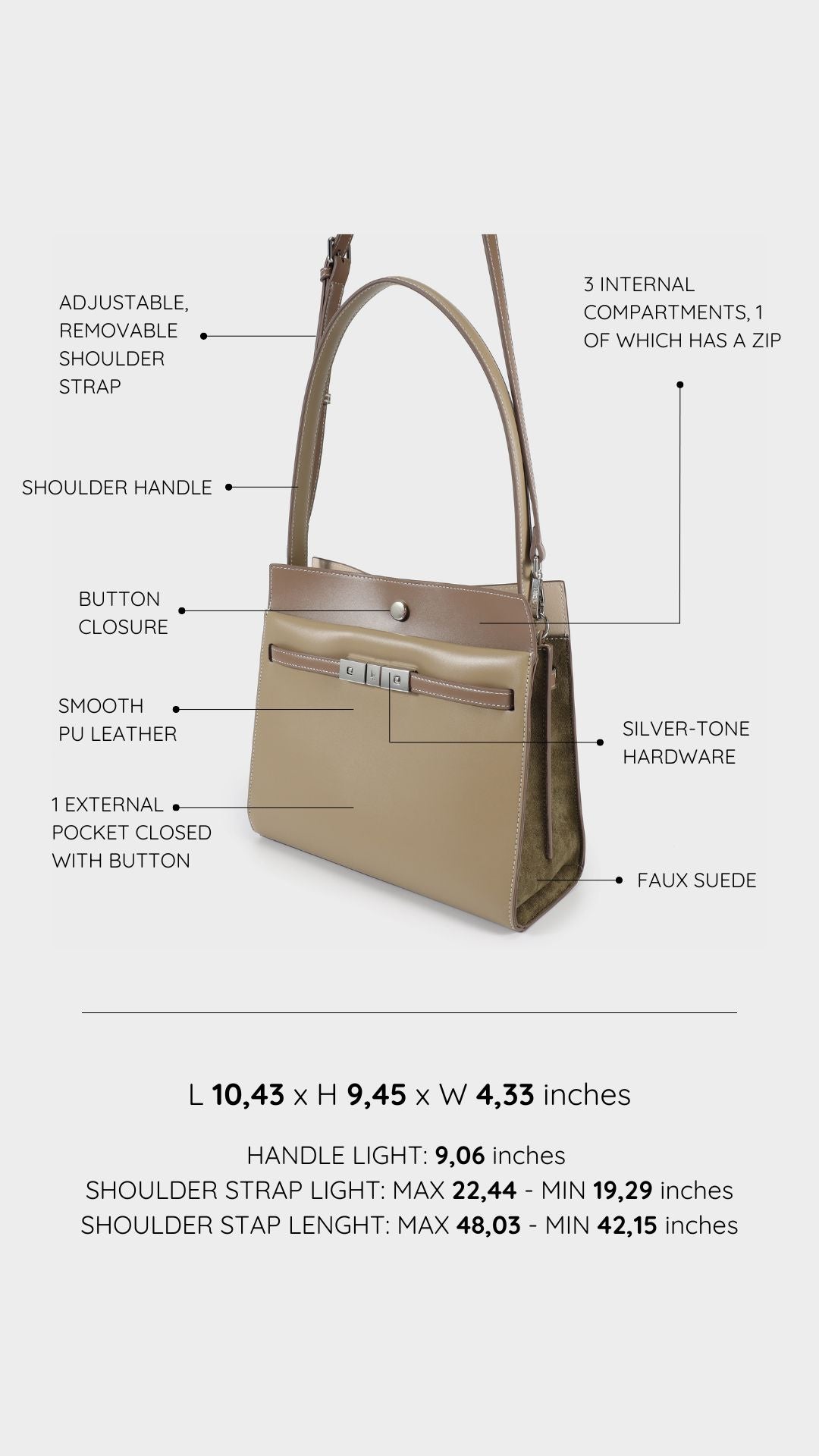 Borsa a spalla GRACE 5.0 - TAUPE