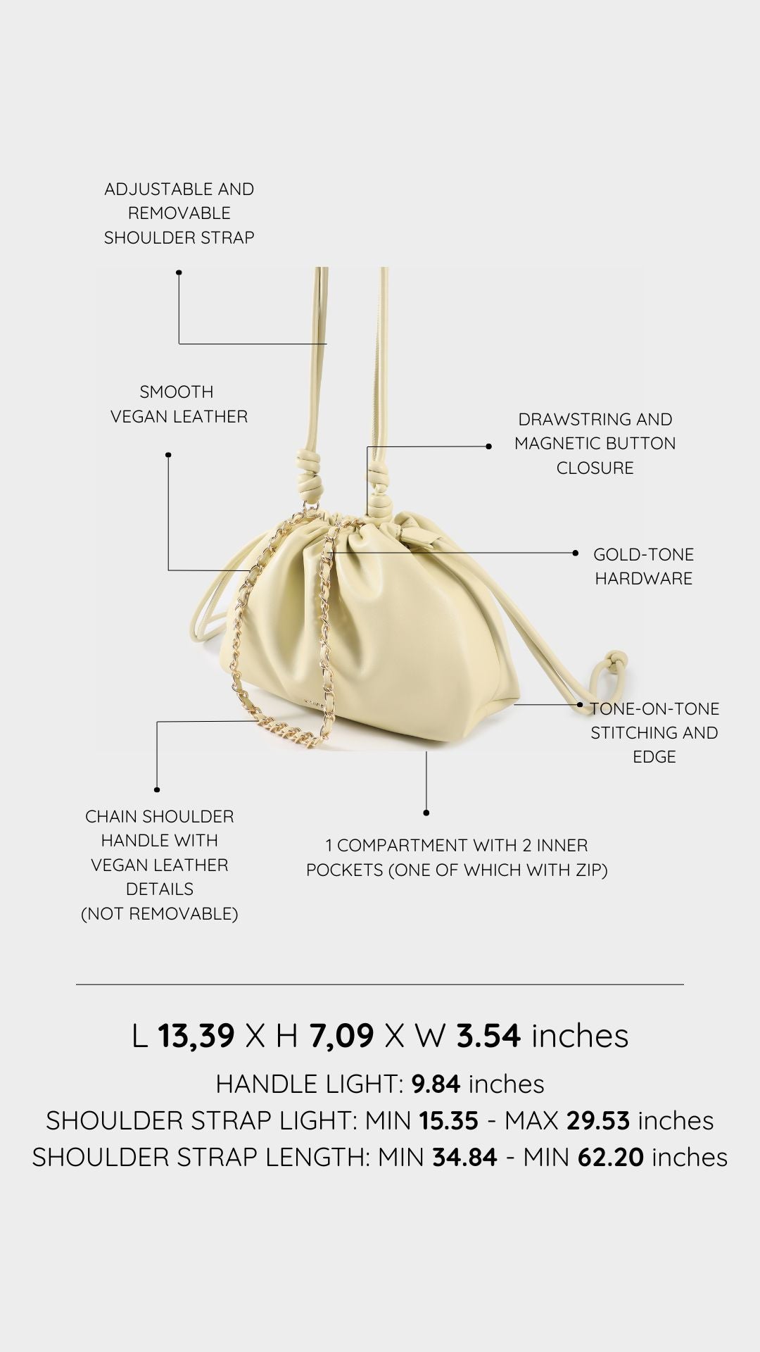 Borsa a tracolla JUDY - BUTTER YELLOW