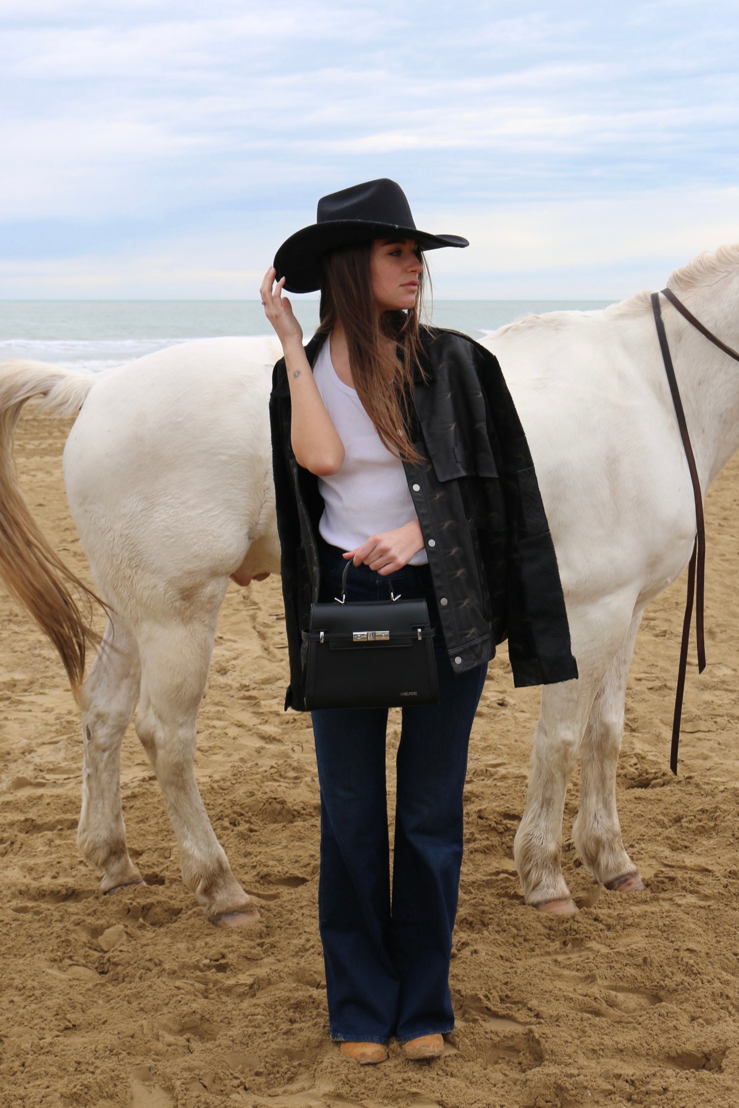 Borsa a mano GRACE SUEDE MEDIUM - BLACK