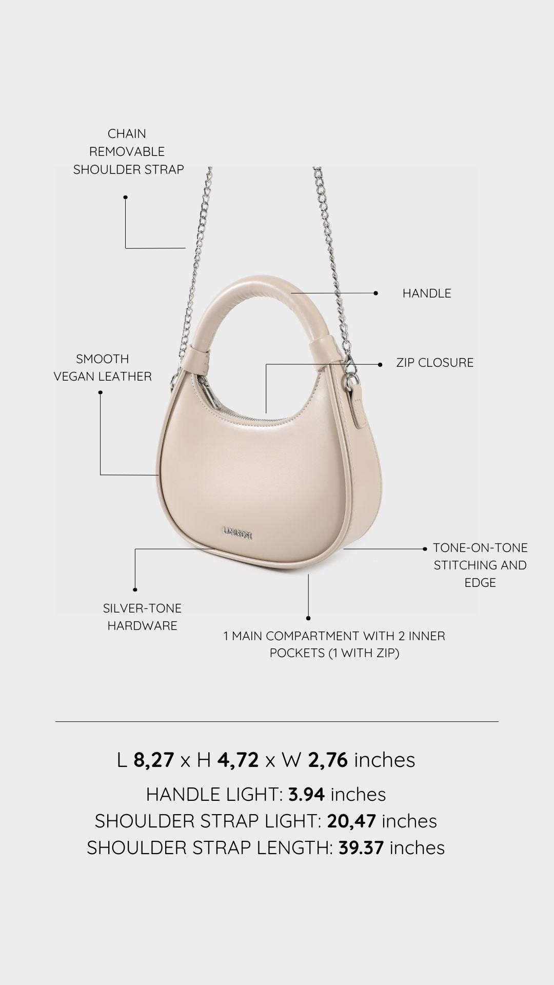Mini bag a mano LADY - GRAVEL