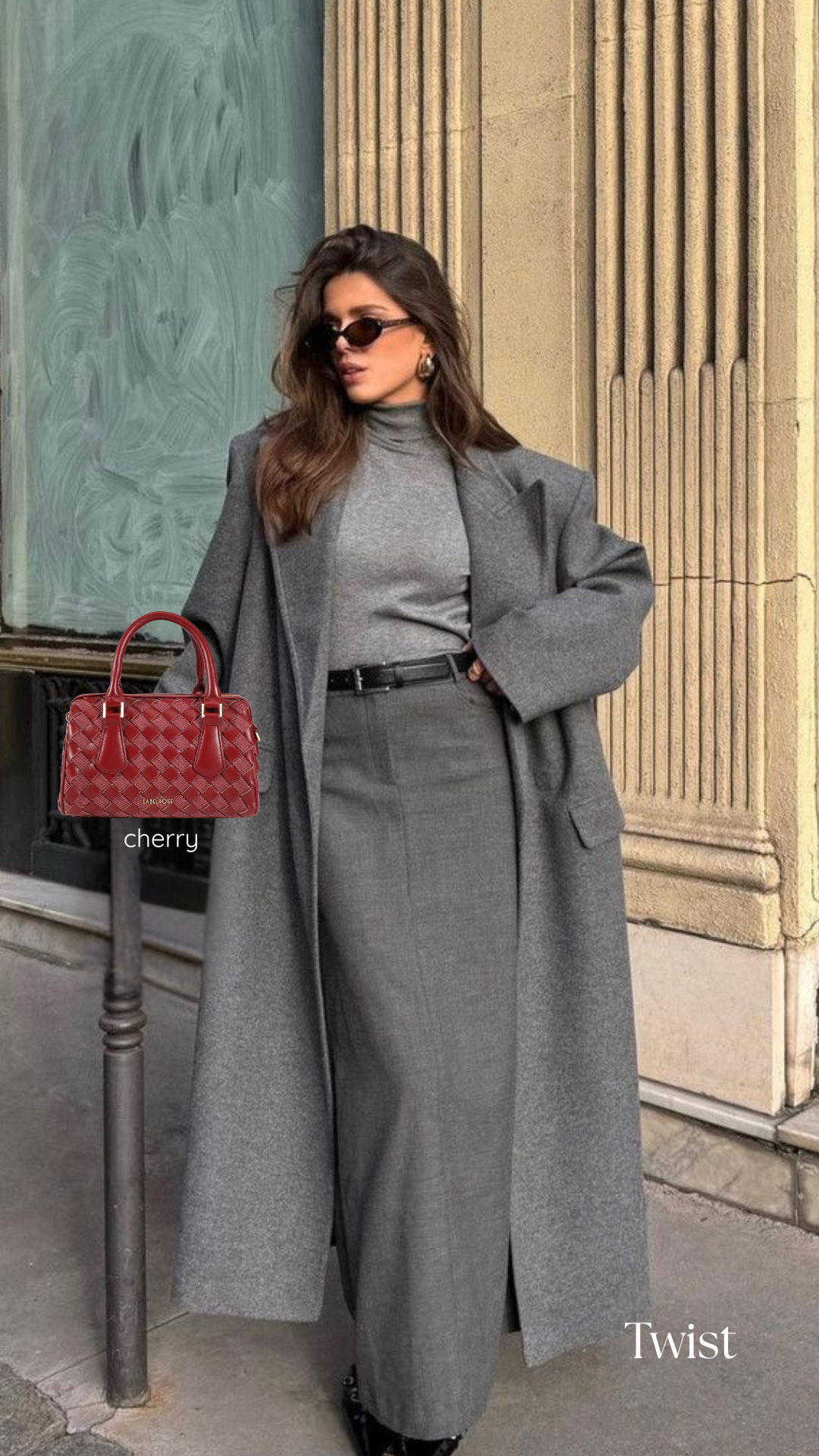 Borsa a mano TWIST- CHERRY