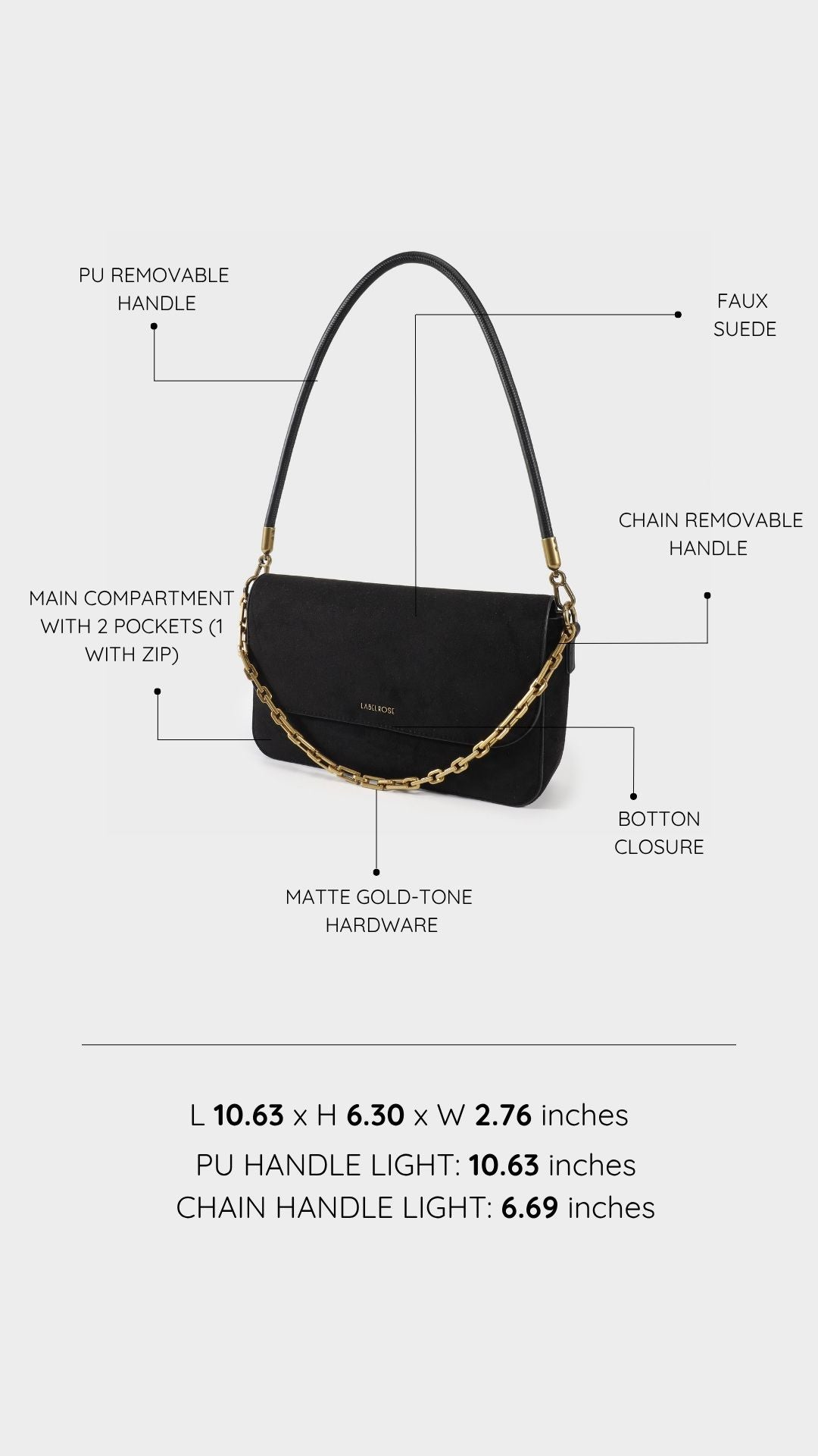 Borsa a spalla MELANY- NERO