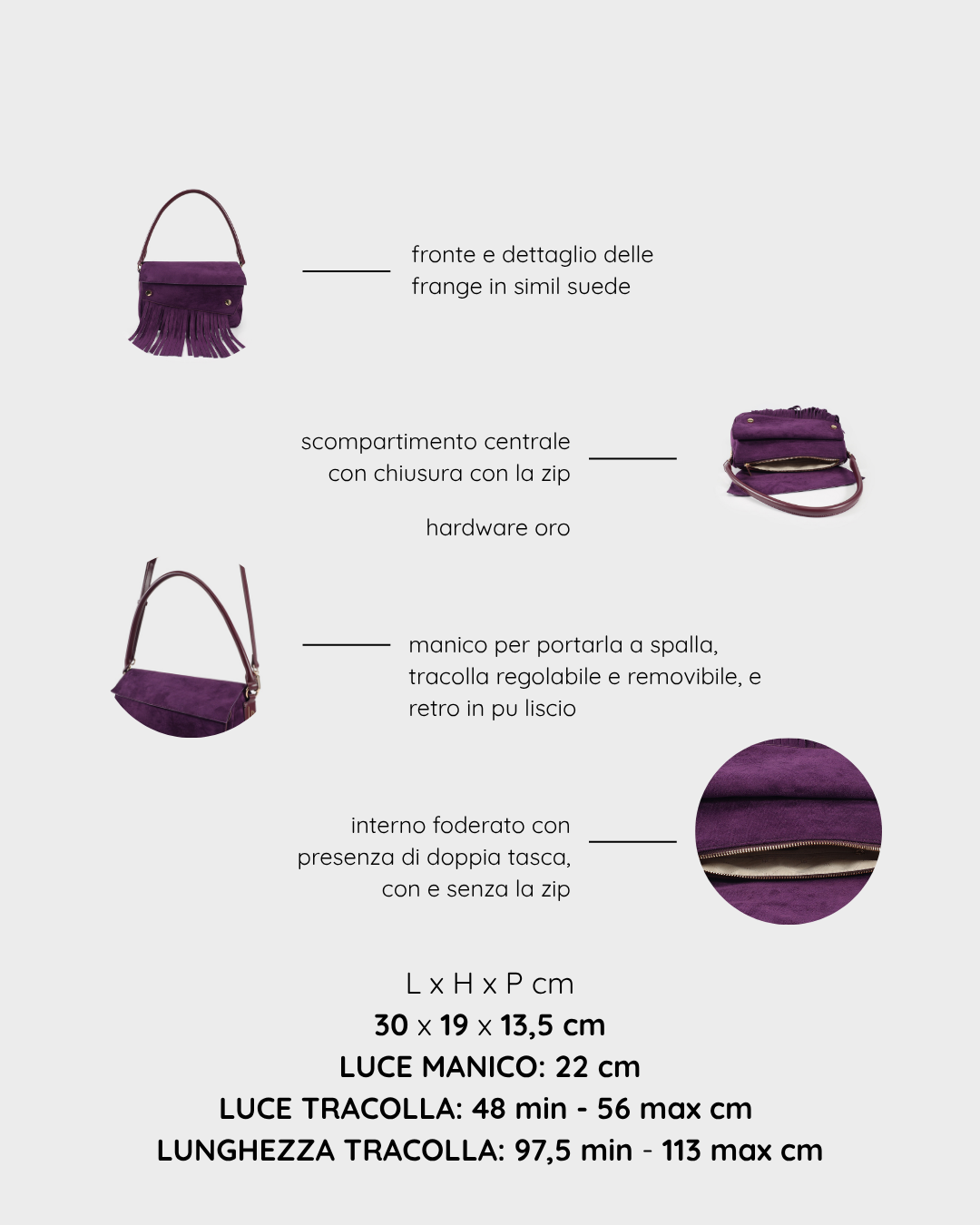 Borsa a spalla MEREDITH - VIOLET